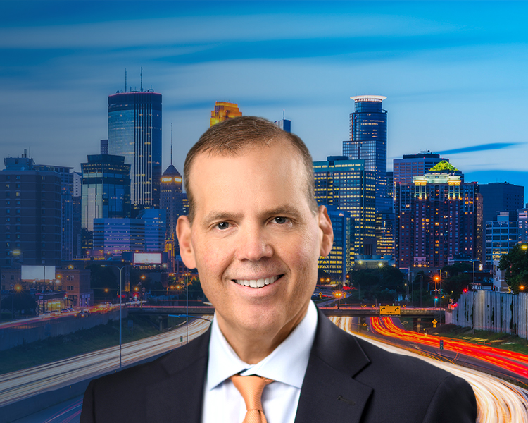 Attorney Mark Arneson and the Minneapolis Cty Skyline